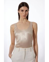 Karen Millen - Forever Premium Viscose Satin Woven Cami Top - Lyst