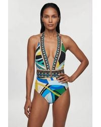 Karen Millen - Placement Print Swimsuit - Lyst