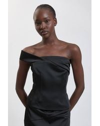 Karen Millen - Tailored Satin Bodice Top - Lyst