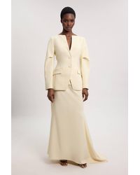 Karen Millen - Compact Strech Waterfall Maxi Skirt - Lyst