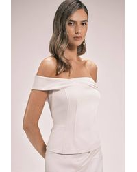 Karen Millen - Tailored Satin Bodice Top - Lyst