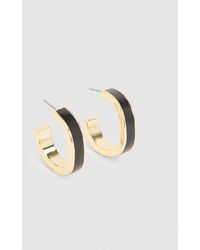Karen Millen - Logo Emanel Hoop Earrings - Lyst