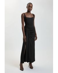 Karen Millen - Compact Viscose Corset Maxi Dress - Lyst