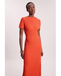 Karen Millen - Stitch Detail Knit Midi Dress - Lyst