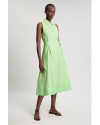 Karen Millen - Textured Organza Mix Sleeveless Shirt Dress - Lyst