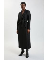 Karen Millen - Petite Wool Investment Notch Neck Tailored Maxi Coat - Lyst