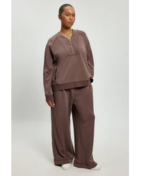 Karen Millen - Plus Size Premium Luxe Wide Leg Jogger Trouser - Lyst