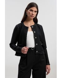 Karen Millen - Figure Form Bandage Trim Detail Knit Jacket - Lyst