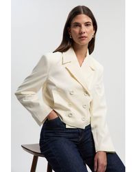 Karen Millen - Tailored Tux Fitted Double Breasted Jacket - Lyst