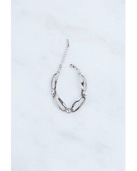 Karen Millen - Hand Set European Crystal Ellipse Chain Bracelet - Lyst