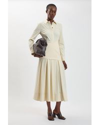Karen Millen - Tailored Pinstripe Collared Maxi Dress - Lyst