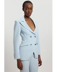 Karen Millen - Compact Stretch Double Breasted Blazer - Lyst