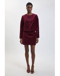 Karen Millen - Tailored Velvet Mini Skirt - Lyst