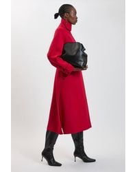 Karen Millen - Wool Tailored Trench Coat - Lyst