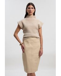Karen Millen - Forever Leather Signature Pencil Skirt - Lyst