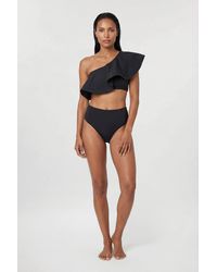 Karen Millen - Drama Ruffle One Shoulder Bikini Top - Lyst