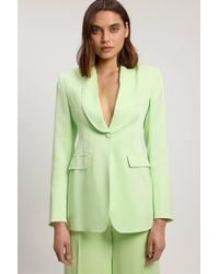 Karen Millen - Structured Satin Viscose Tailored Blazer - Lyst