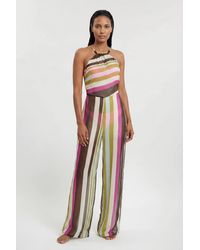 Karen Millen - Beach Viscose Georgette Cover Up Jumpsuit - Lyst