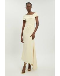 Karen Millen - Compact Stretch Viscose Bandeau Maxi Dress - Lyst
