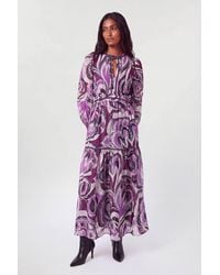 Karen Millen - Petite Floral Studded Maxi Dress - Lyst
