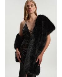 Karen Millen - Faux Fur Scarf - Lyst