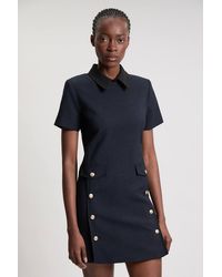 Karen Millen - Pinstripe Collared Mini Dress - Lyst