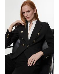 Karen Millen - Forever Petite Tailored Button Military Blazer - Lyst