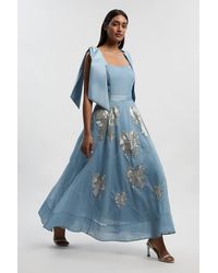 Karen Millen - Tall Crystal Embellished Organdie Strappy Prom Dress - Lyst