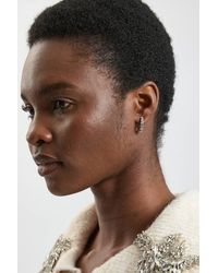Karen Millen - Crystal Hoop Earrings - Lyst