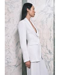 Karen Millen - Structured Satin Viscose Tailored Blazer - Lyst