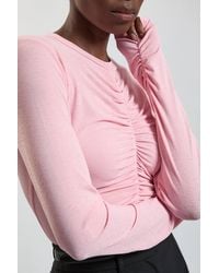 Karen Millen - Crepe Jersey Ruche Front Top - Lyst