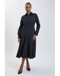 Karen Millen - Plus Size Tailored Pinstripe Collared Maxi Dress - Lyst