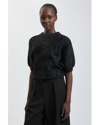 Karen Millen - Luxury Fluffy Short Sleeve Knit Jumper - Lyst