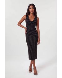 Karen Millen - All Over Studded Detail Knitted Midi Dress - Lyst