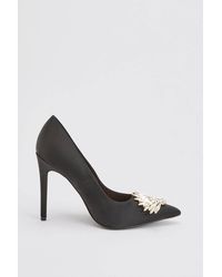 Karen Millen - Satin Stiletto Embellished Heeled Shoe - Lyst
