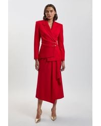 Karen Millen - Tailored Wrap Trim Maxi Skirt - Lyst