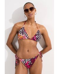 Karen Millen - Print Detail Tie Side Bikini Bottoms - Lyst