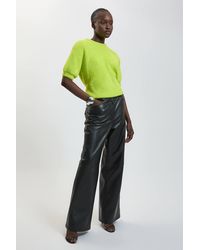 Karen Millen - Petite Luxury Fluffy Short Sleeve Knit Jumper - Lyst