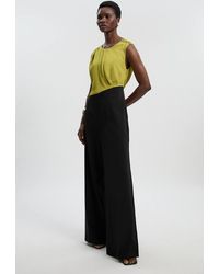 Karen Millen - Soft Tailored Asymmetric Neck Wide Leg Jumpsuit - Lyst