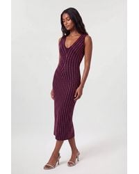 Karen Millen - All Over Studded Detail Knitted Midi Dress - Lyst