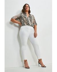 Karen Millen - Plus Size Essential Techno Woven Trouser - Lyst