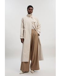 Karen Millen - Funnel Neck Trench Coat - Lyst