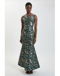 Karen Millen - Jacquard Maxi Tailored Dress - Lyst
