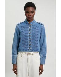 Karen Millen - Denim Military Jacket - Lyst
