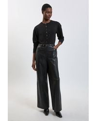 Karen Millen - Forever Viscose Blend Knitted Stitch Detail Balloon Sleeve Cardigan Sweater - Lyst