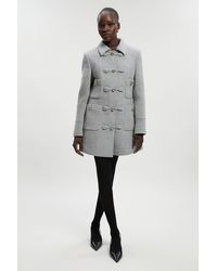 Karen Millen - Wool Knot Detail Buckle Front Tailored Midi Coat - Lyst