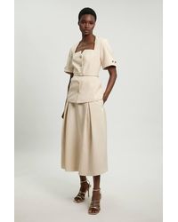 Karen Millen - Viscose Blend Tailored Full Skirt - Lyst