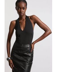 Karen Millen - Stretch Cotton Jersey Halter Jersey Bodysuit - Lyst