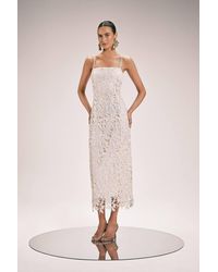 Karen Millen - Lace Detail Strappy Midi Dress - Lyst