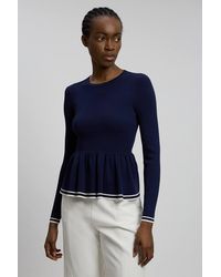 Karen Millen - Viscose Blend Knitted Peplum Jumper - Lyst